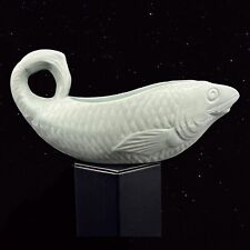Sauce Boat Vintage French Majolica Fish Shaped Sauce Boat Sarreguemines 9”W 5”T picture