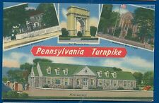 Pennsylvania Turnpike pa linen 4 views Postcard  picture