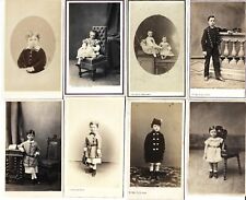 8 Vintage CDV Photos of Cute Children Little Boys & Girls Great French Fashion  picture