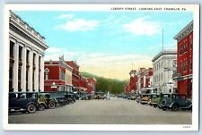 Franklin Pennsylvania Postcard Liberty Street Looking East c1940 Vintage Antique picture
