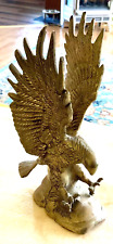 Vintage Brass 8.5” Flying Eagle Statue  Figure picture