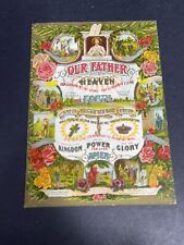 Vintage Our Father & 10 Commandments Trade Card of Original Poster picture