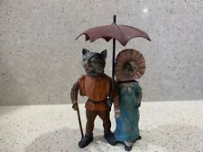 19th CENTURY GEORG HEYDE, PAINTED METAL CATS, 10,5cm TALL - SHAKY HEAD picture