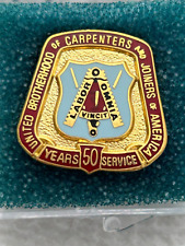 Vintage United Brotherhood Carpenters & Joiners of America Union 50 Year Pin picture