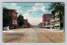 Flint MI-Michigan, Sagnaw Street, Advertisement, Antique Vintage c1908 Postcard picture
