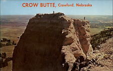 Crow Butte rock formation Crawford Nebraska aerial view ~ 1950-60s postcard picture