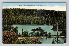 International Falls MN-Minnesota, Rainy Lake, Antique, Vintage c1953 Postcard picture