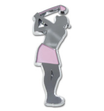 female golfer chrome auto emblem decal usa made picture
