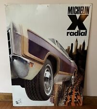 RARE VINTAGE MICHELIN X RADIAL TIRE SIGN 1970s - R.C. CLERMONT FRANCE picture