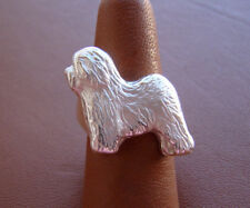 Sterling Silver Old English Sheepdog Standing Study Ring picture