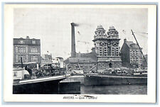 Antwerp Belgium Postcard Sailboats Buildings Scene Quai Flamand c1940's picture