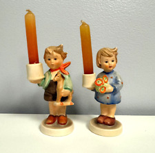 Pair of M I Hummel W. Germany Advent Candle Holder Figurine, Boy & Girl picture