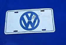 Vintage Volkswagen VW Metal/Aluminum Dealer Embossed Blue/White license Plate picture