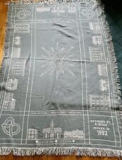 Vintage Lititz Pa Woven Blanket Blue Collectible Historic 1992 70 in. x 42 In. picture