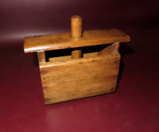 Antique Hand Carved Wooden French Country Butter Mold Press c. 1900 picture