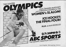 ORIGINAL 1984 OLYMPICS TV AD ~ SKIING TAMARA McKINNEY & CHRISTIN COOPER COMPETE picture