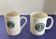 Two Starbucks White with Classic Mermaid 2006-2008  Coffee Cup Mugs 10oz & 12oz picture