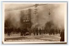 c1910's Garrison Block Fire Smoke Disaster Perry York NY RPPC Photo Postcard picture