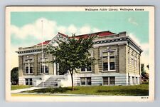 Wellington KS-Kansas, Wellington Public Library, Antique Vintage Postcard picture