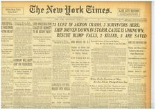 Akron Crashes into Atlantic 73 lost 3 Saved Rescue Blimp Falls  April 5 1933  picture