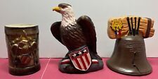 3 VTG Bicentennial Banks Drum Eagle Liberty Bell with Plugs picture