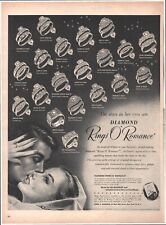 1952 Diamond Rings O' Romance Vintage Original Magazine Print Ad picture