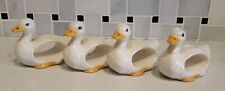 Set of 4 Vintage Ceramic Duck Goose Napkin Rings Cottagecore Country picture
