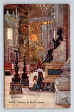Interior St Peters Cathedral Raphael Tuck's Oilette Rome Italy Postcard picture
