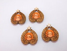 Angel Cherub Set of 4 Button Covers Religious Lot picture