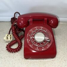 Vintage IT&T Red Rotary Dial Desk Phone UNTESTED  picture