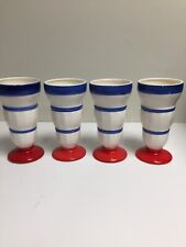 Set of 4 Very Colorful, Hand Painted Parfait Ice Cream Glasses picture