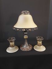 Partylite Paris Retro Collection Tealight Lamp & 2 Matching Taper Candle Holders picture