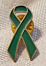 Mental Health Awareness Green Ribbon Support Pin / Pinback Advertising picture