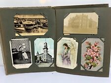 Antique Postcards Early 1900s Lot of over 80 in a collector's book many w stamps picture