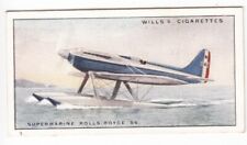 Vintage 1930 Airplane Card SUPERMARINE ROLLS ROYCE S6 Racing Seaplane picture