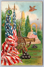 Postcard Decoration Day Souvenir 1908 Patriotic picture
