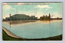 Buffalo NY-New York, Armory, Masten Park High School, Vintage c1910 Postcard picture