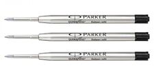 3 Genuine Parker Quink Flow Ballpoint Pen Refills, Black Fine, Made In France picture