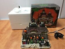 LEMAX Spooky Town Gas N Ghoul Light Up Gas Station 2011 Frankenstein Skeleton picture