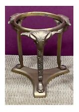 VINTAGE BRASS METAL GOAT/RAM HEAD TRI POD CANDLE HOLDER - NO VOTIVE INCLUDED picture