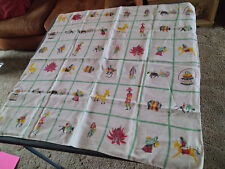 Vintage Southwest Tablecloth, Mexican Motif 33 x 33 in. picture