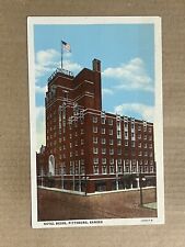 Postcard Pittsburg KS Kansas Hotel Besse Advertisement Flag Vintage PC picture
