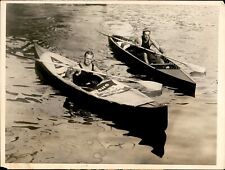 LD326 1925 Orig P&A Photo FRED SCRIBNER SCOTT HUTCHINS START OCEAN TRIP CANOES picture