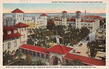 St Augustine FL Florida Cordova Alcazar Hotel Downtown 1920s WB Vtg Postcard O3 picture