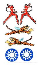 P-40 Flying Winged Tiger Sticker Set | WWII Military Airplane Nose Art Decals picture