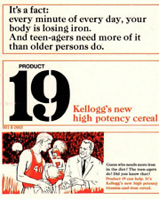 Product 19 Kellogg's New High Potency Cereal Print Brochure VTG picture