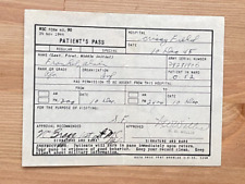 Vintage WWII 1945 Torney General Hospital Patients Pass Military Ephemera Paper picture