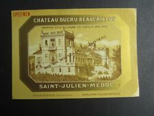 Old Vintage - CHATEAU DUCRU BEAUCAILLOU - French WINE LABEL - Saint Julien Medoc picture