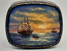 Ukrainian lacquer box “Evening Seascape” by artist Grinko Hand made in Ukraine picture