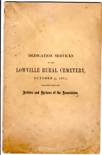 10-9-1867 Dedication Services LOWVILLE N Y Rural Cemetery Articles & By-Laws picture